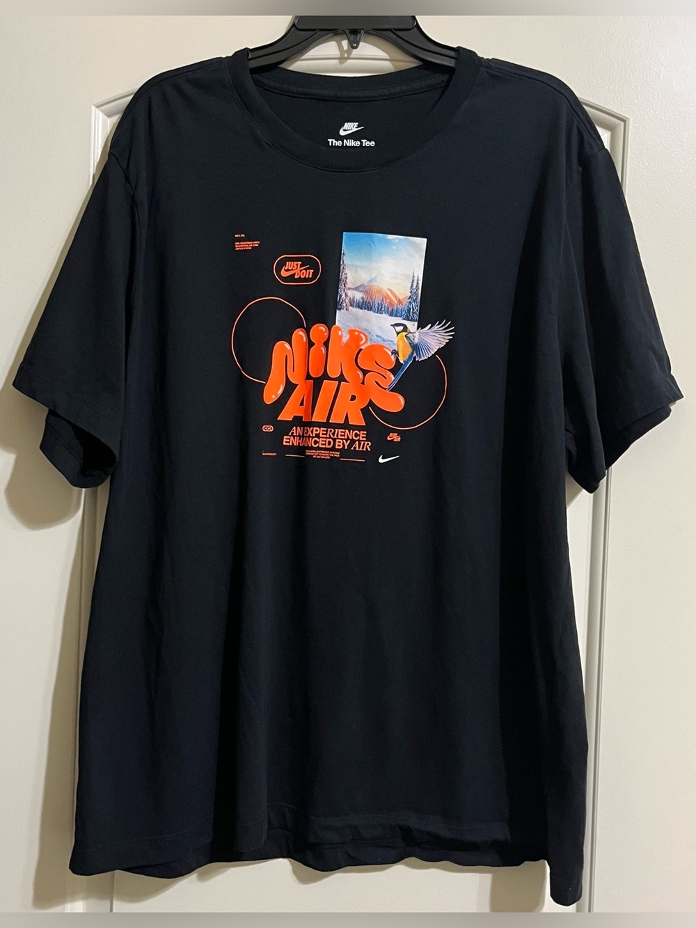 Nike Air Graphic Black Tee Shirt Orange JUST DO IT Streetwear XL